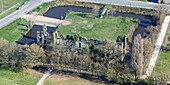 France,Vendee,Les Herbiers,L'Etenduere castle ruins (aerial view)