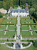 France,Calvados,Saint Gabriel Brecy,the castle and the gardens of Brecy (aerial view)