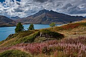 France,Savoie,Haute Maurienne,Val Cenis,Mont Cenis pass,the dam lake as seen from Fontainettes map