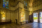 Frankreich,Indre et Loire,Loiretal als Weltkulturerbe der UNESCO,Amboise,Schloss Amboise,Kapelle Saint Hubert, wo Leonardo da Vinci begraben ist
