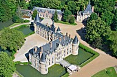 France,Eure et Loir,Bleury Saint Symphorien,Esclimont castle,luxurious hotel and restaurant (aerial view)
