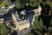 France,Indre et Loire,Loire valley listed as World Heritage by UNESCO,Amboise,le Clos Lucé a Amboise (aerial view)