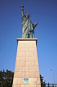 France,Paris,Ile aux Cygnes,replica of the statue of Liberty by sculptor Bartholdi