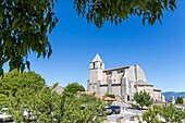 Frankreich,Vaucluse,Regionales Naturschutzgebiet Luberon,Saignon,das Dorf,die Kirche Notre-Dame des Mitleids oder Saint-Marie de Saignon aus dem XIIe Jahrhundert