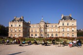 France,Paris,Luxembourg Garden,the Luxembourg Palace housing the Senate