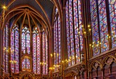Frankreich,Paris,Weltkulturerbe der UNESCO,Ile de la Cite,die Sainte Chapelle,die Glasfenster der oberen Kapelle