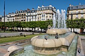 France,Hauts de Seine,Levallois Perret,town hall park,fountain