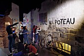 Frankreich,Calvados,Caen,das Friedensdenkmal,besetztes Frankreich,Rekonstruktion eines Graffiti gegen Laval