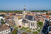 France,Nord,Bourbourg,Saint Jean Baptiste church (aerial view)