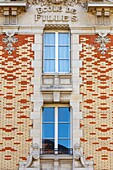 Frankreich,Meurthe et Moselle,Nancy,Art Deco Fassade der Grundschule Braconnot in der Straße Braconnot