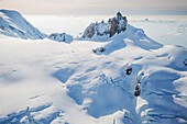 Frankreich,Haute Savoie,Chamonix Mont Blanc,Aiguille du Midi (Luftaufnahme)