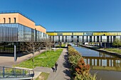 France,Meurthe et Moselle,Nancy,modern building of the IRR Puy (Regional Institute for readaption) in the Rives de Meurthe district along the Meurthe canal