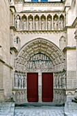 France,Gironde,Bordeaux,area listed as World Heritage by UNESCO,district of the Town Hall,Pey Berland Square,Saint Andre Cathedral,the royal portal