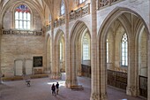 Frankreich,Ain,Bourg en Bresse,Königliches Kloster von Brou 2018 restauriert,Kirche Saint Nicolas de Tolentino,Meisterwerk der extravaganten Gotik,im großen Kirchenschiff finden kulturelle Veranstaltungen statt