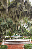 Usa,Georgia,Fountain In Park,Savannah