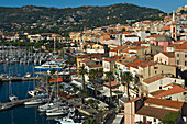 Calvi von der Zitadelle aus gesehen. Der Stadtteil Balagne. Korsika. Frankreich