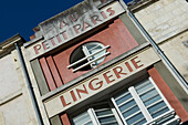 France,Poitou-Charentes,Exterior view of art deco Lingerie shop,La Rochelle