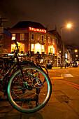 Bicycles Parked In Front Of The Golden Heart Pub In Spitalfields,East London,London,Uk