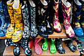 Coloured Wellies On Sale In Camden Market,North London,London,Uk