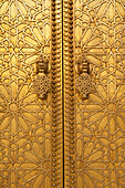 Morocco,Detail of small entrance door to Royal Palace,Fez
