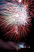 UK,England,East Sussex,Fireworks over Lewes castle,Lewes