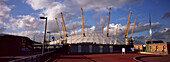 Uk,England,London,And Canary Wharf Development,North Greenwich,Or O2 Arena,Panoramic Shot Of Millennium Dome