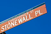 Stonewall Place Stree Schild, West Village, Manhattan, New York, USA