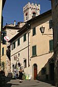 Main Street In Centre In 'radda In Chianti',A Beautiful Small Town And A Famous Region Known For Its Chianti Wine,In Tuscany. Italy. June.