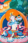 India,West Bengal,Murals of White Tara at the Thongsa Monastery (Bhutanese),Kalimpong
