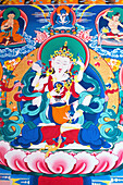 India,West Bengal,Murals of White Tara at the Thongsa Monastery (Bhutanese),Kalimpong