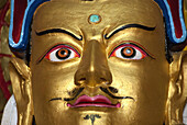 Indien, West-Sikkim, Statue von Guru Rinpoche (Padmasambhava) in der Old Ralang Gompa. Sie wurde 1768 erbaut. Das Kloster gehört der Karma-Kagyü-Sekte an, Rabon (Ravangla)