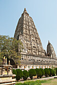 India,Bihar,Exterior of Mahabodhi Temple,Bodhgaya