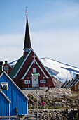 Denmark,Greenland,Roof details on church,Upernarvik