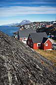 Grönland,Blick auf das Fjordufer,Nuuk