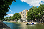 France,Everyday scene by Canal Saint Martin,Paris