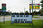 USA,Louisiana,Sign on roadside,Breaux Bridge