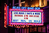 USA,Tennessee,Neon lights in Beale Street,Memphis