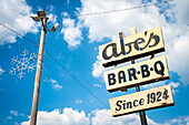 USA,Mississippi,Famous Abe's Bar-B-Q Schild,Clarksdale