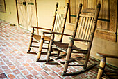 USA,Louisiana,Rocking chairs in Oakley Plantation,Audubon State