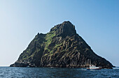UK,Ireland,County Kerry,Skellig Islands,Skellig Michael and tourist boat