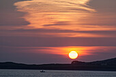 UK,Ireland,County Kerry,Iveragh Peninsula,Cahersiveen,Sunset at Reenard Point looking across to Valentia Island