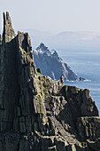 UK,Ireland,County Kerry,Skellig Islands,View of Little Skellig from Skellig Michael