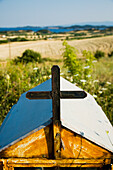 Greece,Halkidiki,Rusty metal miniature church shrine,Ouranoupoli