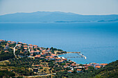 Greece,View over coastline of Mediterranean sea,Halkidiki