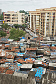 India,View of Dharavi shanty town,Mumbai