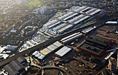 UK,England,Aerial view of industrial estates,London