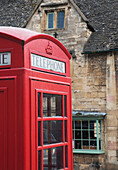 UK,Cotswolds,North Cotswolds,telephone box,Chipping Campden,Traditional English phone box