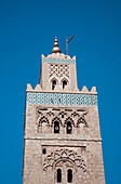 Marokko,Koutoubia Moschee,Marrakesch,Islamisches Gotteshaus,Spitze des Minaretts