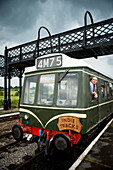 UK,England,Midland Railway,Derbyshire,Indietracks Festival,Train arriving at Swanwick Junction