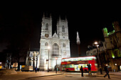 UK,England,Westminster Abbey at night,London